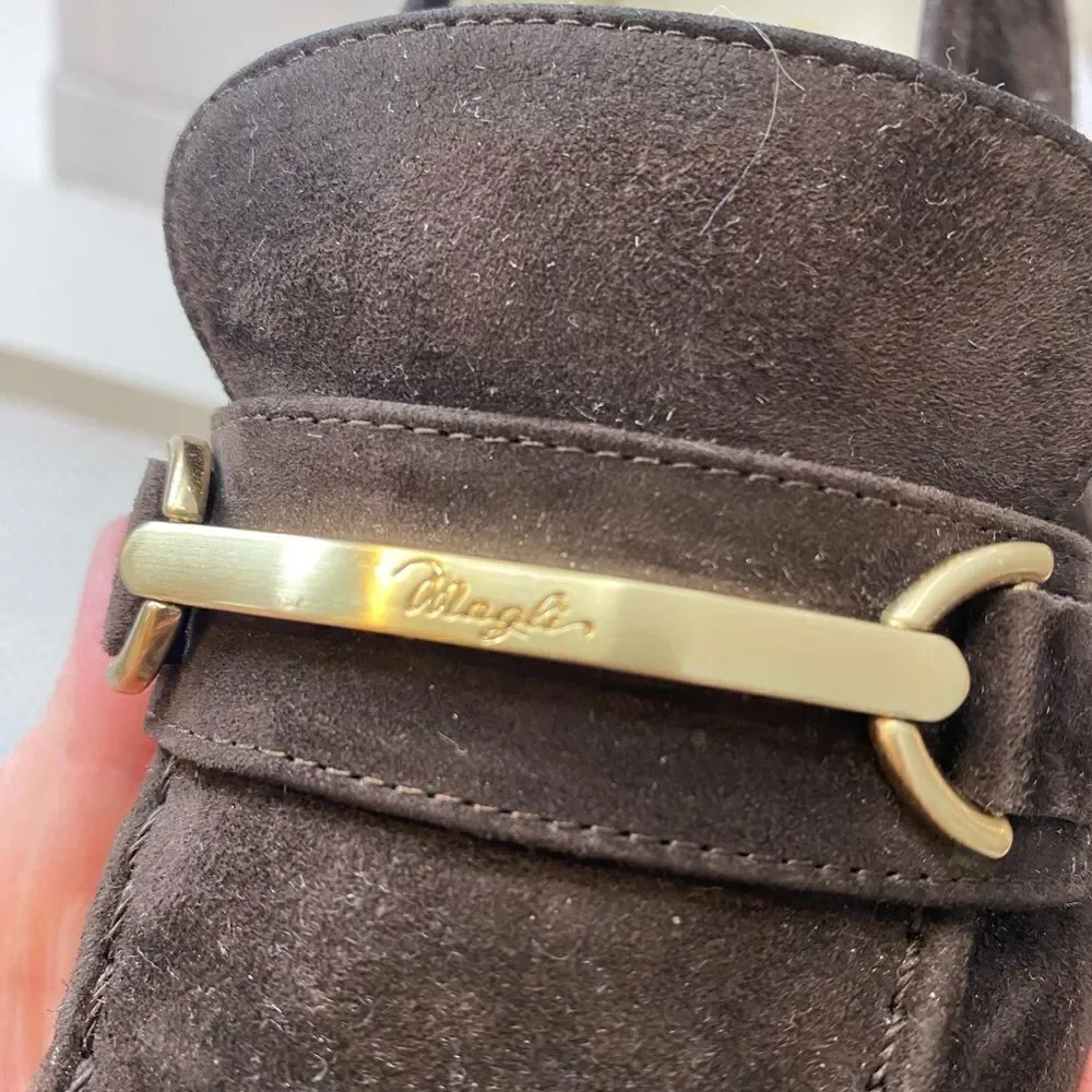 Bruno Magli brown suede loafers made in Italy size 37 or 7 - Picture 10 of 12